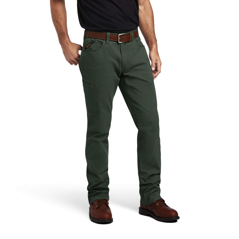 Pantalones Ariat Rebar M4 Low Rise Durastretch Stackable Straight Leg Verde Hombre - Chile 471-USVJD